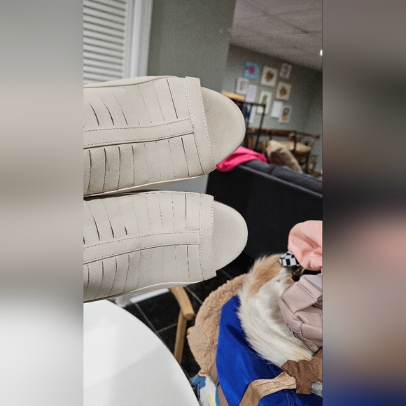 NATURAL SOUL Dayna Shell mooth Cream Slingback Stacked BlockHeel Sandals.6.5 NWT - Picture 12 of 15